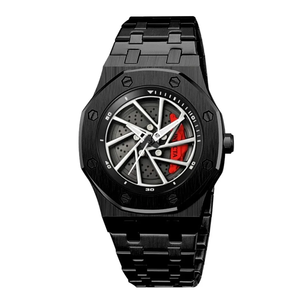 Invicta Speedway Rim 70036 Black Racing Wheel Watch New Box
